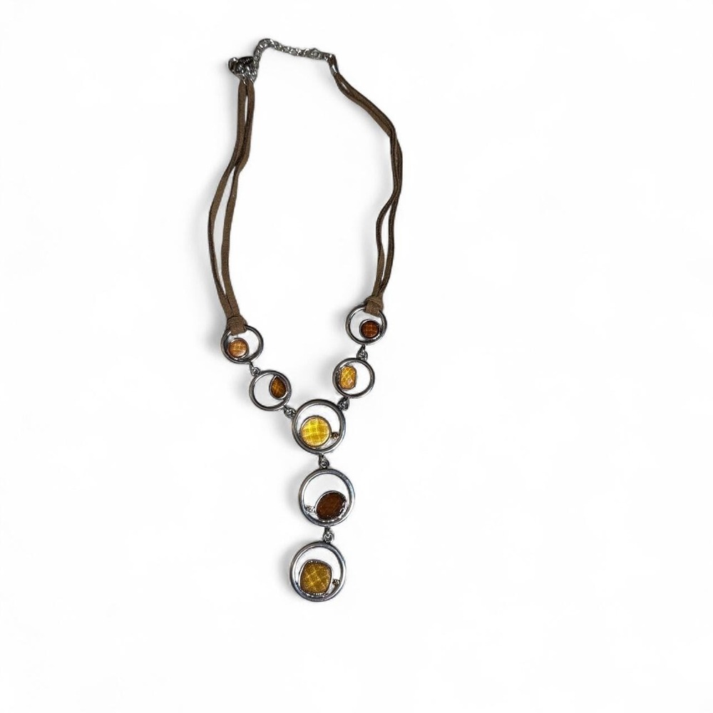 Lia Sophia Vintage-Inspired Brown & Amber Statement Necklace
